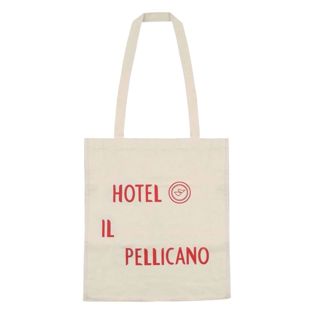 Hotel Il Pellicano Structured Cotton Canvas Tote Bag Purse Italy Italian Cream